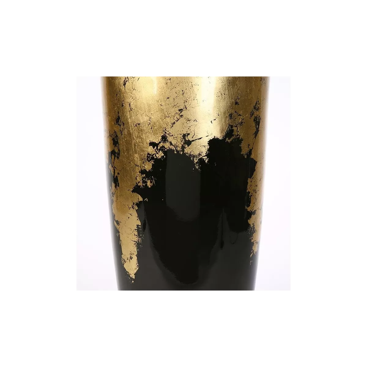 Vase Résine Cône Noir/Or h.100
