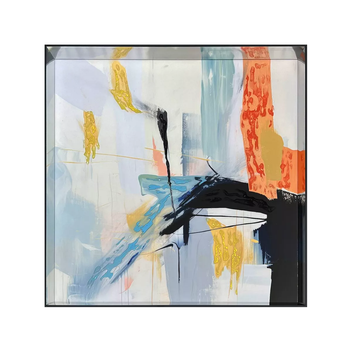 Tableau Verre Equilibrium Swarovski 90x90