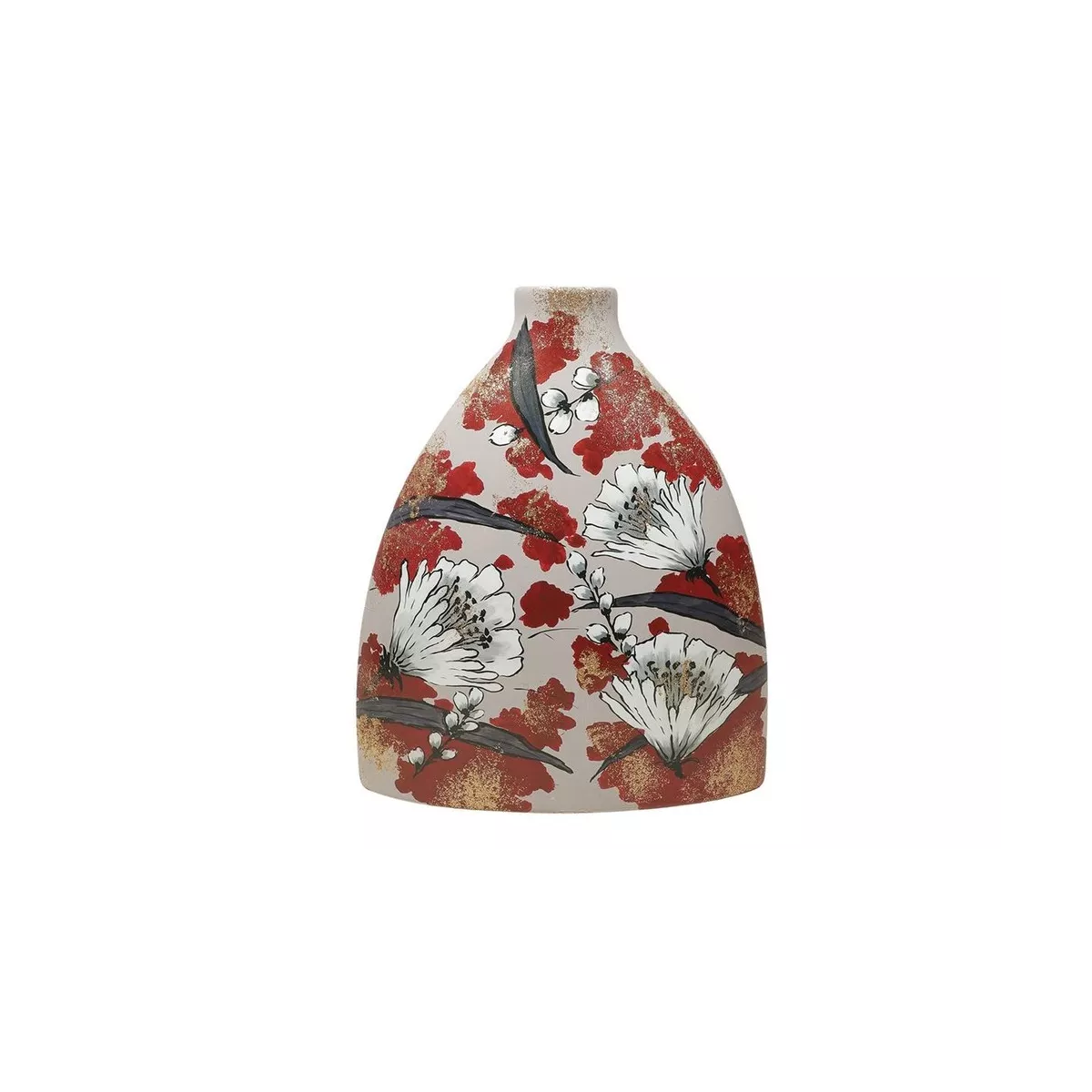 Vase Fleurs Rouge Céramique