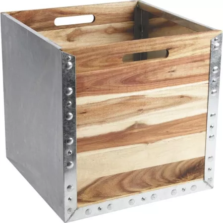 Cache Pot en Zinc et acacia