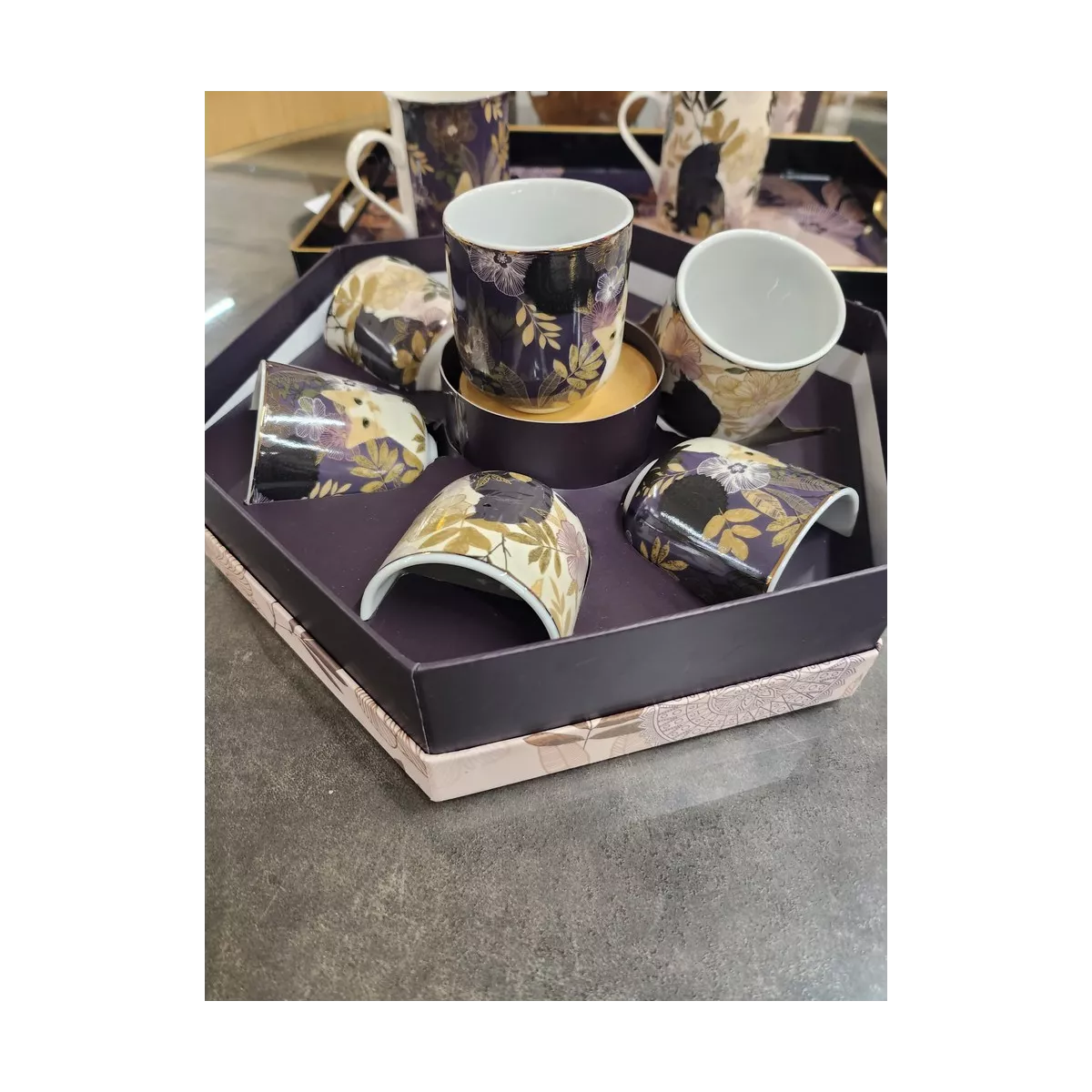 Coffret 6 Tasses et sous tasse Chat Hevea