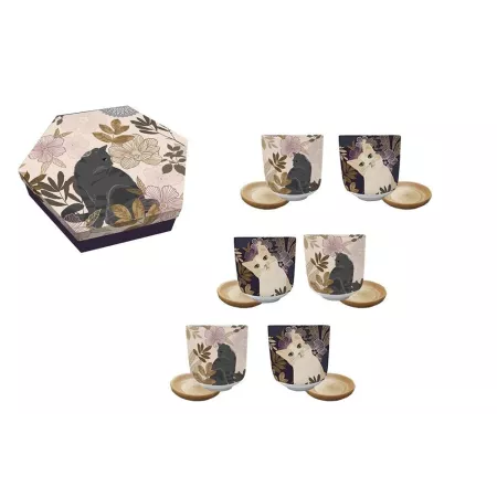 Coffret 6 Tasses et sous tasse Chat Hevea