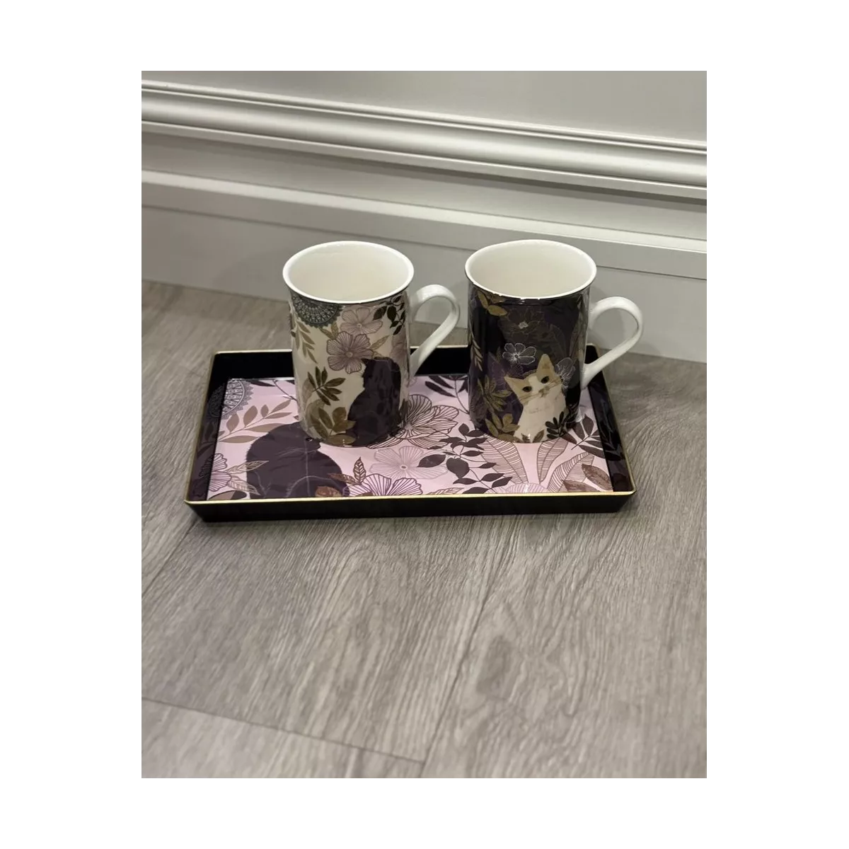 Coffret 1 Mug Chat Hevea Foncé