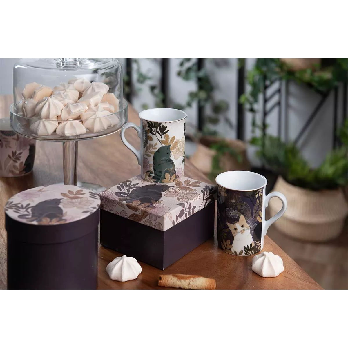 Coffret 1 Mug Chat Hevea Foncé