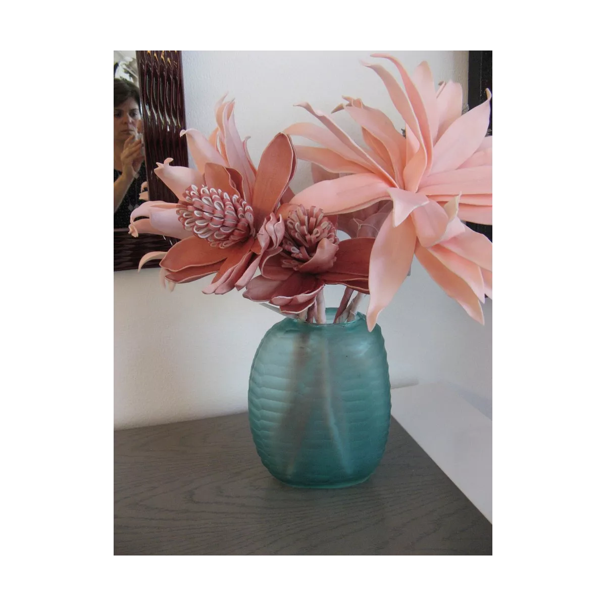 Vase Verre Ciselé Turquoise