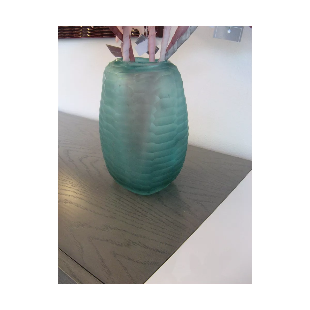 Vase Verre Ciselé Turquoise