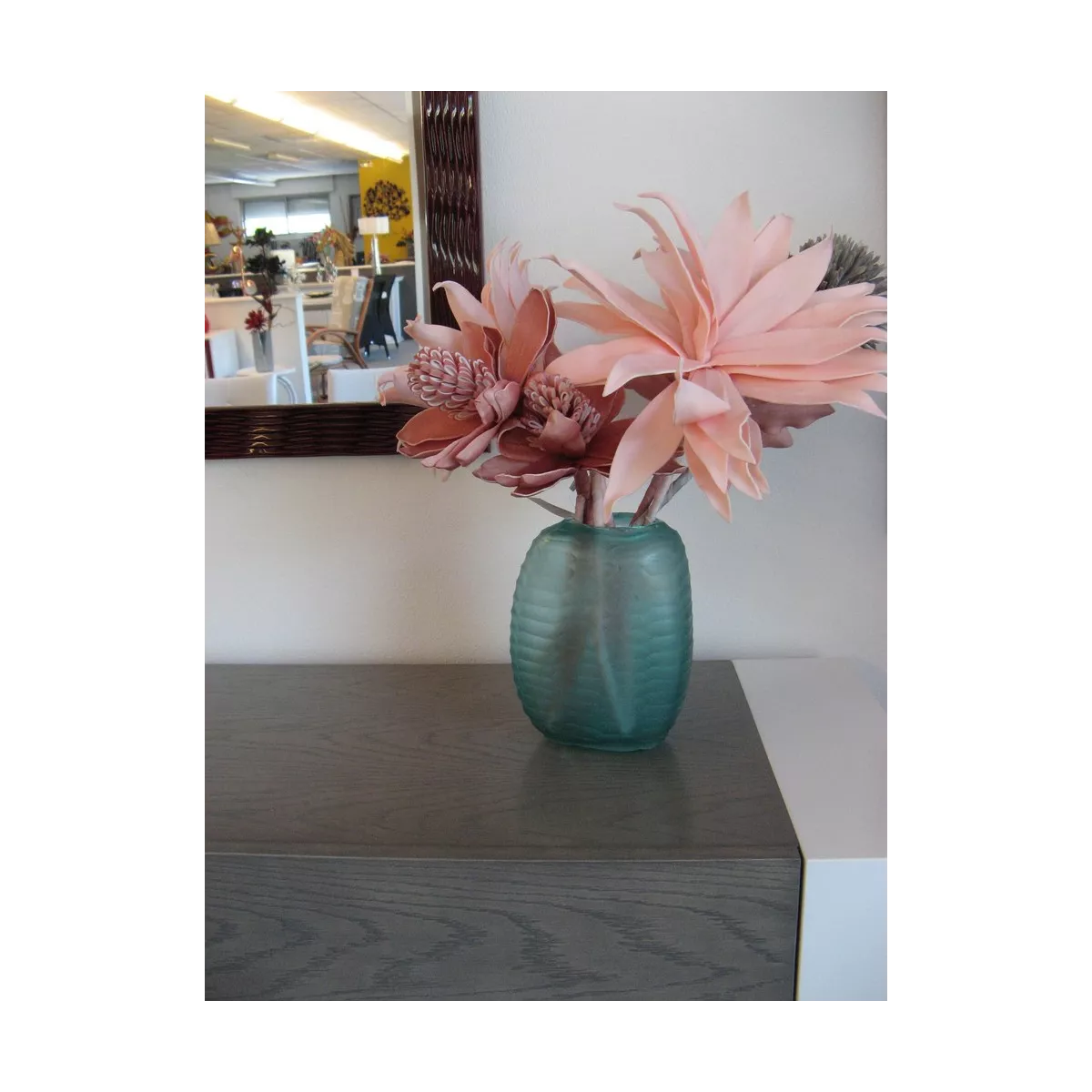 Vase Verre Ciselé Turquoise