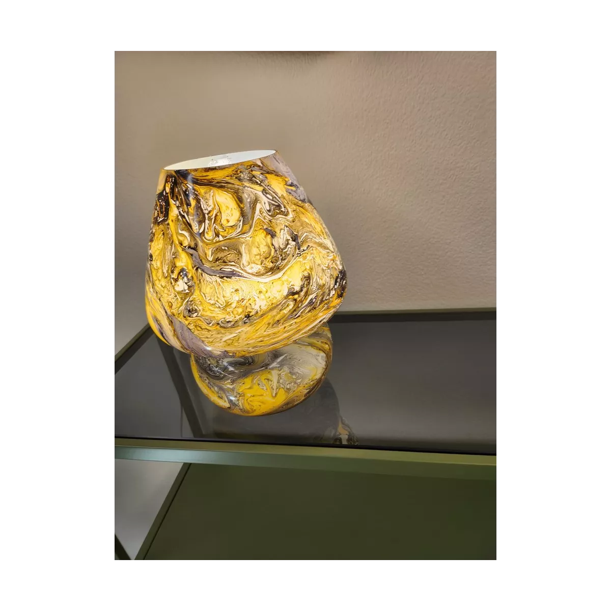 Lampe Fungus Mosaique Uranium H.17cm