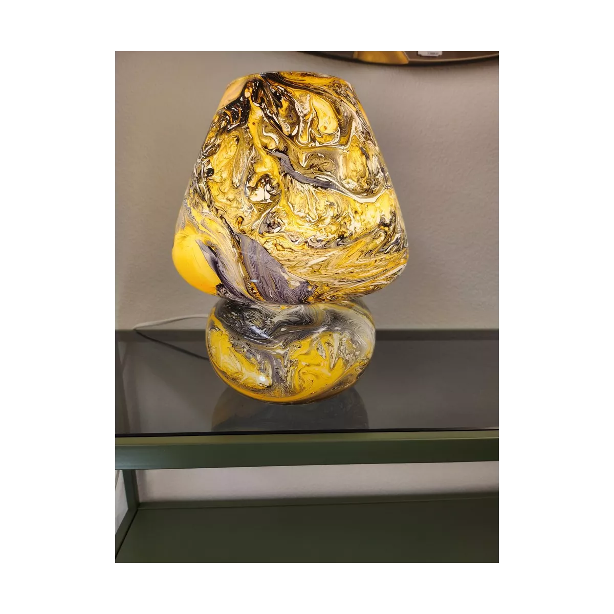 Lampe Fungus Mosaique Uranium H.17cm