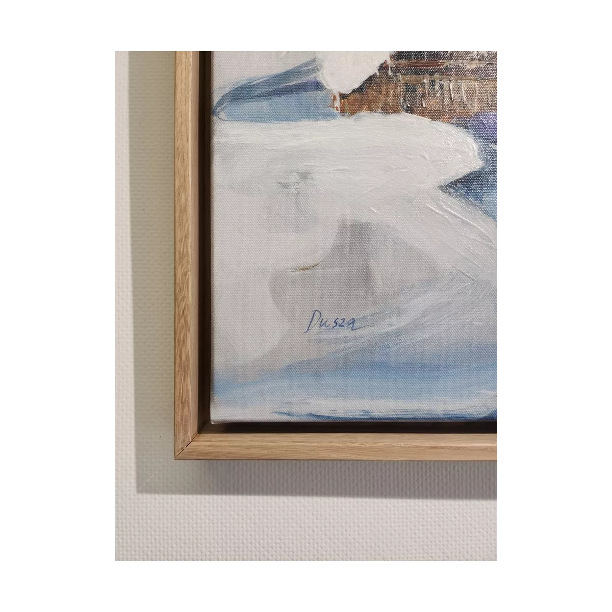 Tableau Chalets sous la neige 50x50