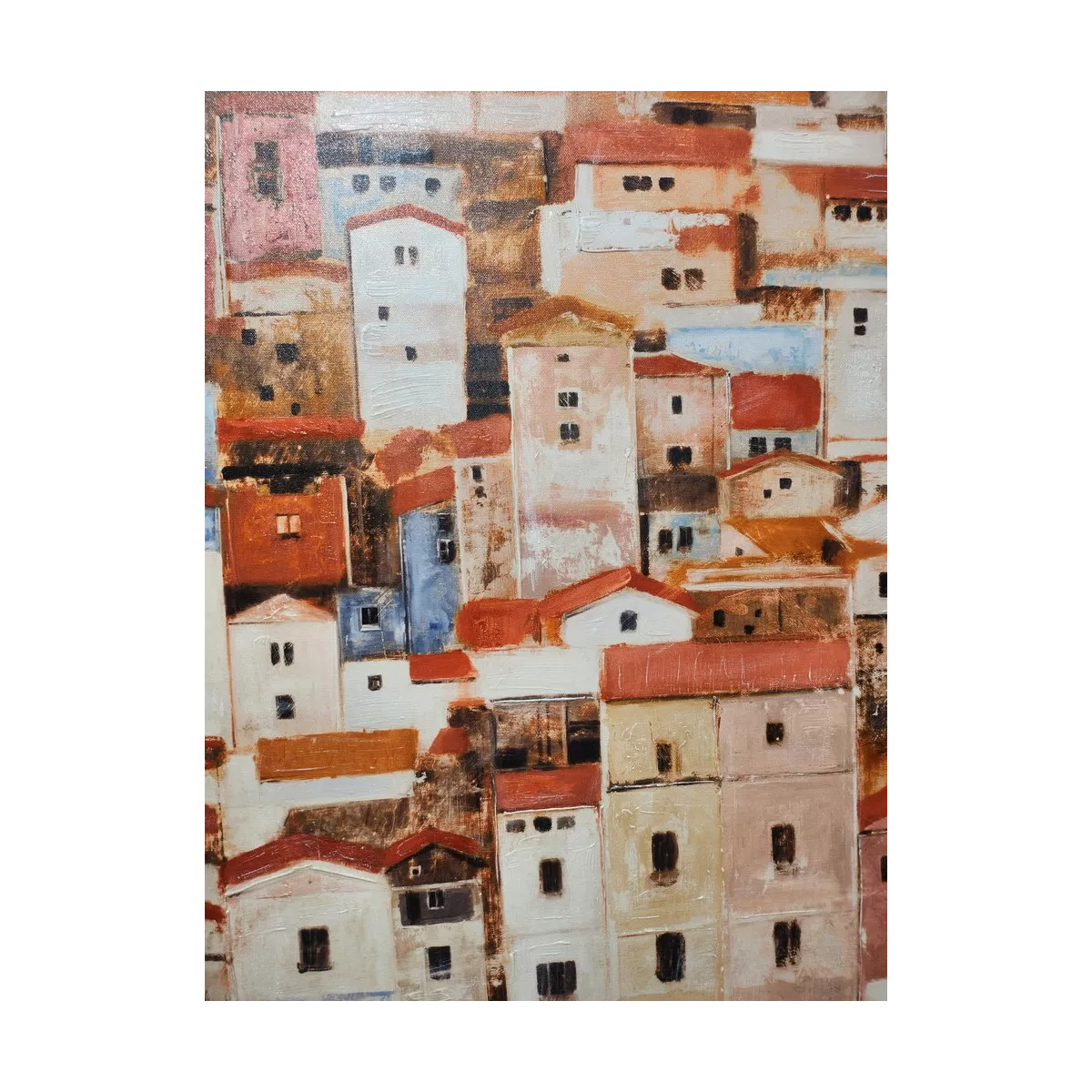 Tableau Maisons Ocres 100x75
