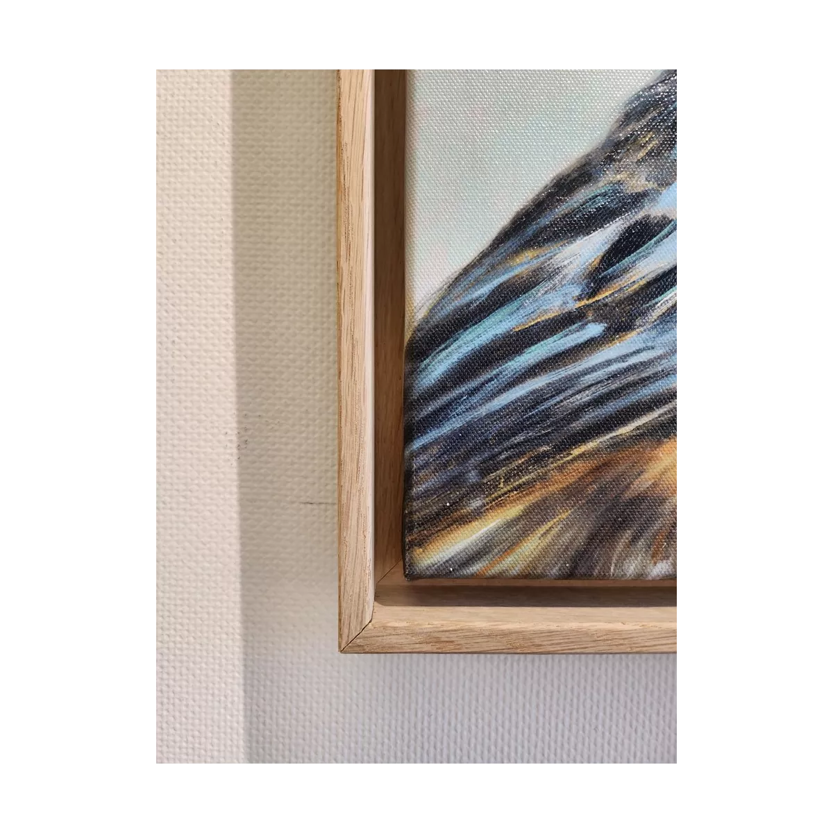Tableau Oiseau Mesange Bleue II 34x34