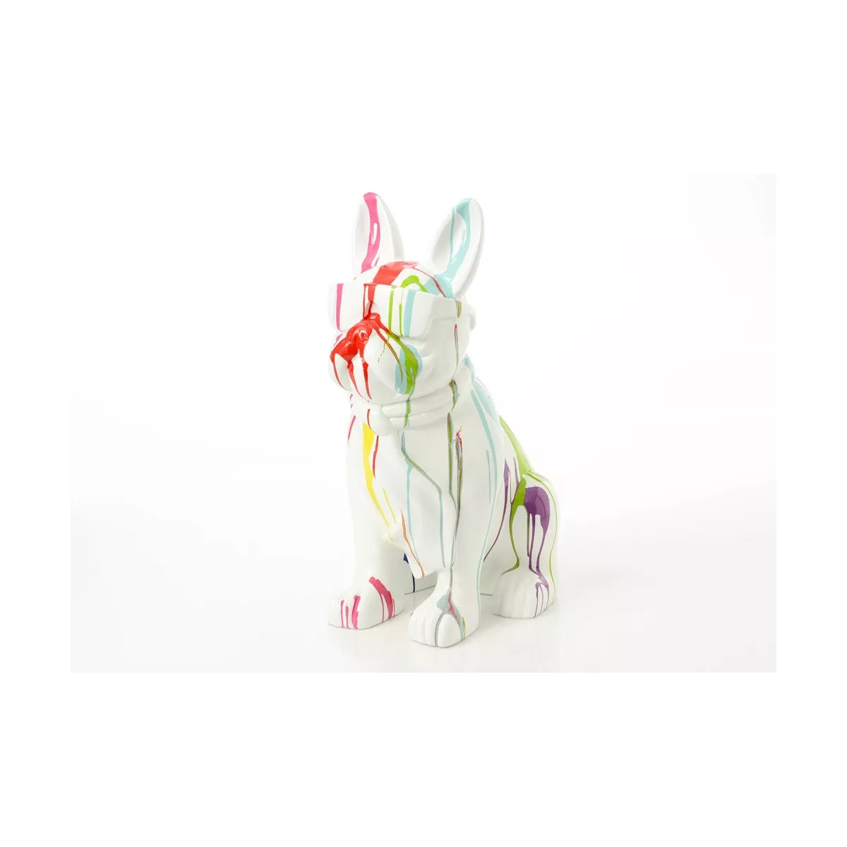 Statue Chien avec lunettes 80 cm  Colorée Outdoor