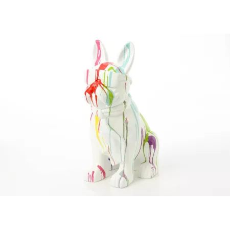 Statue Chien avec lunettes 80 cm  Colorée Outdoor