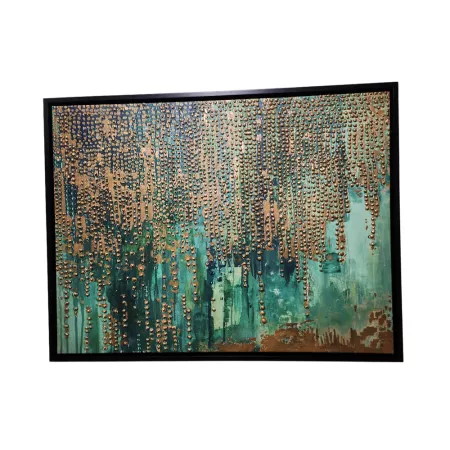 Tableau Abstration Emeraude dorés 100x75