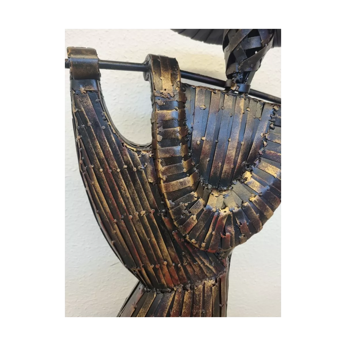 Sculpture Métal Samourai Porteur d'eau
