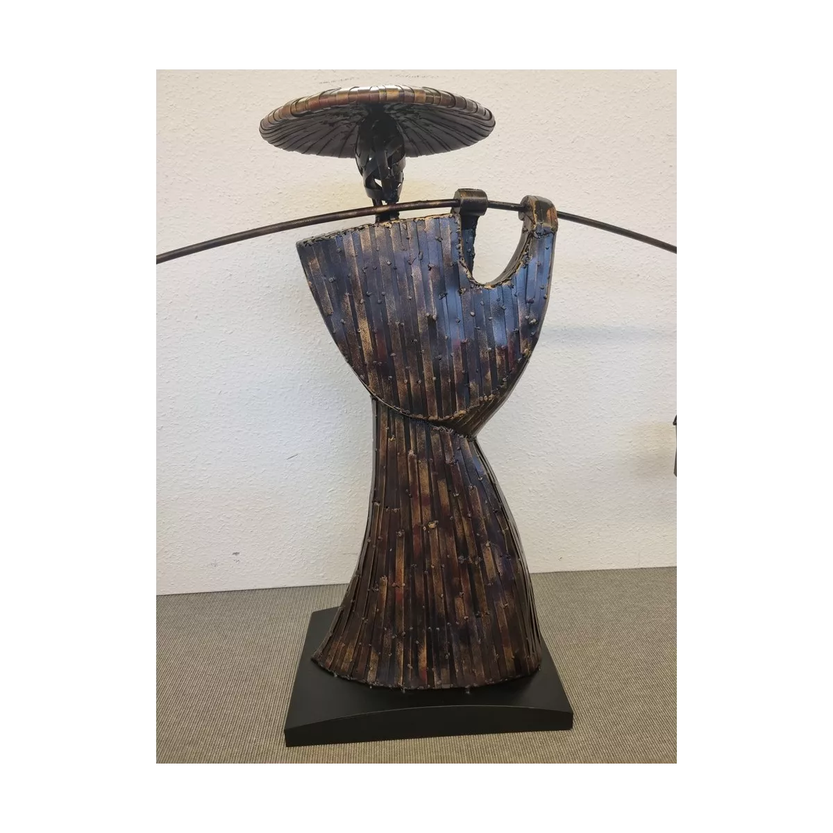 Sculpture Métal Samourai Porteur d'eau