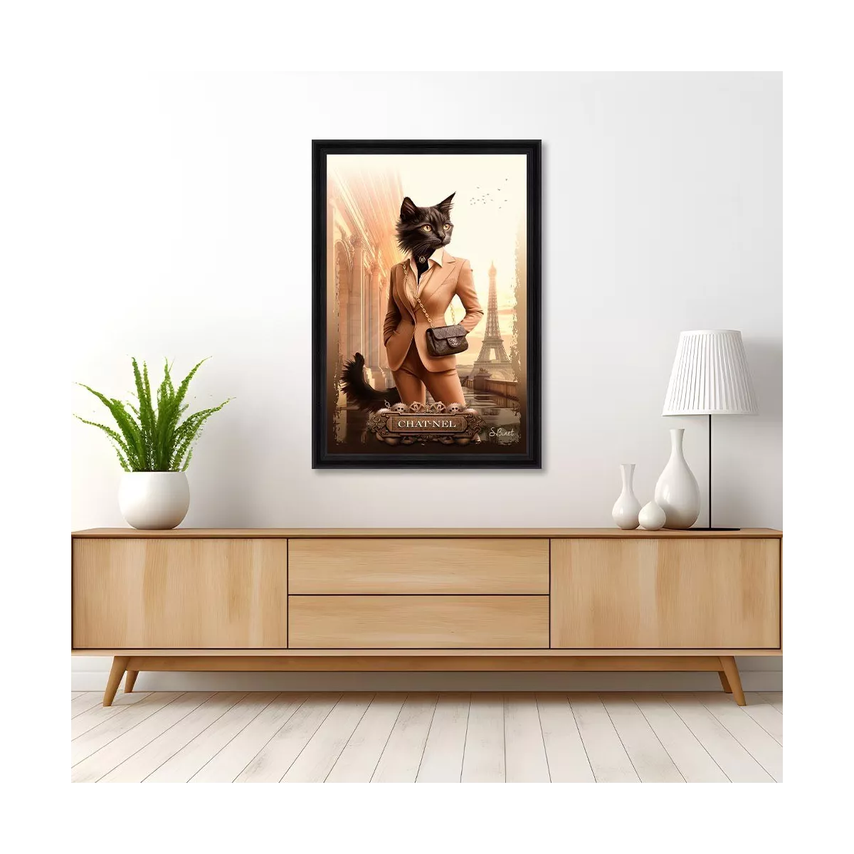 Tableau Binet Chat-Nel 50x70