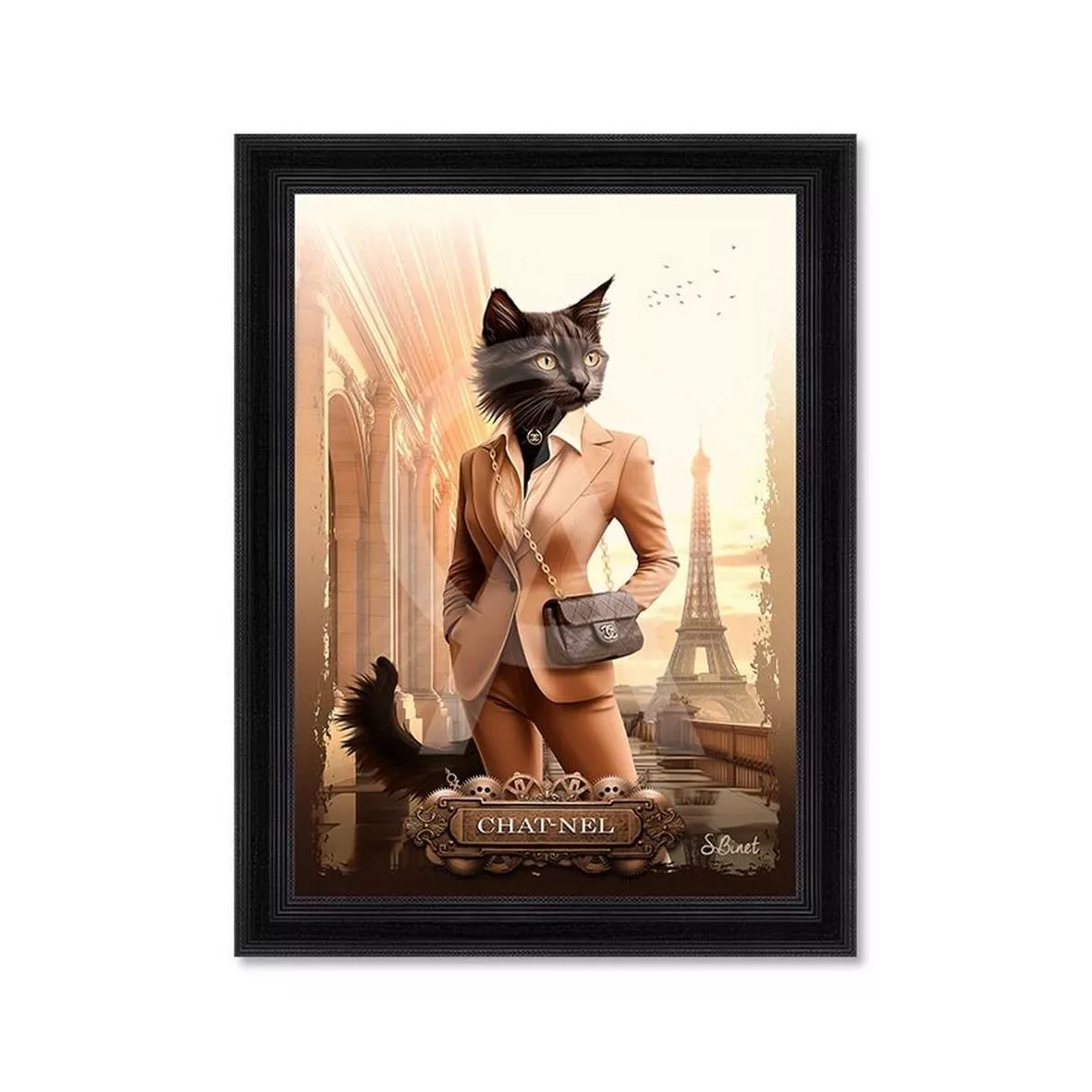 Tableau Binet Chat-Nel 50x70