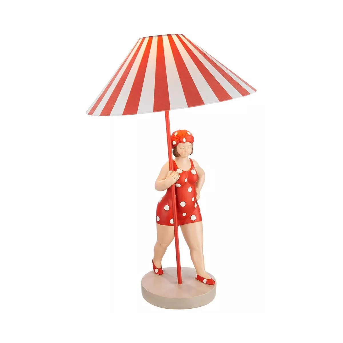 Lampe Becky rouge et blanc H.60cm