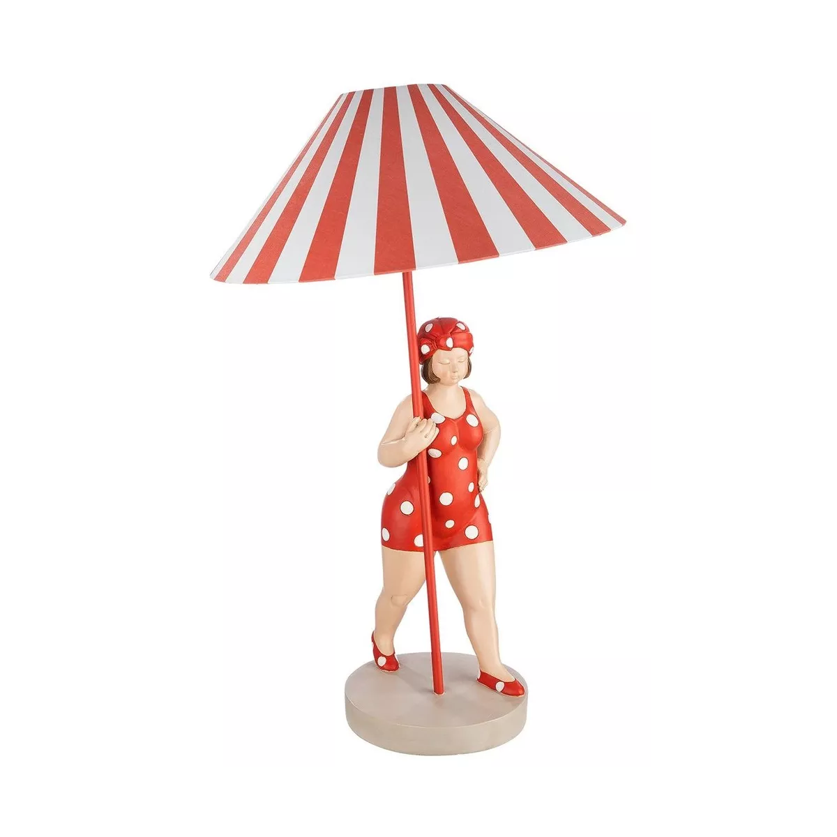 Lampe Becky rouge et blanc H.60cm