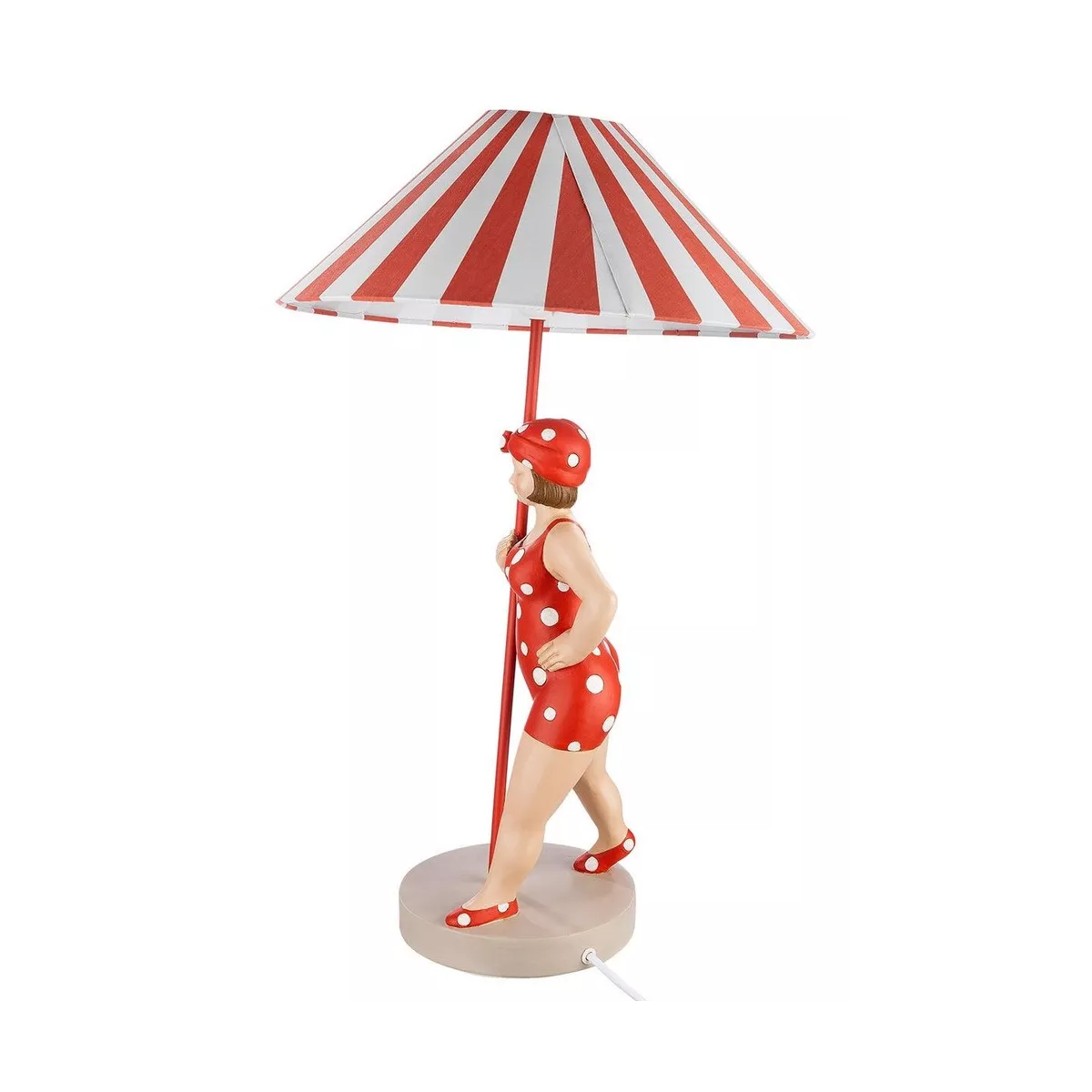 Lampe Becky rouge et blanc H.60cm