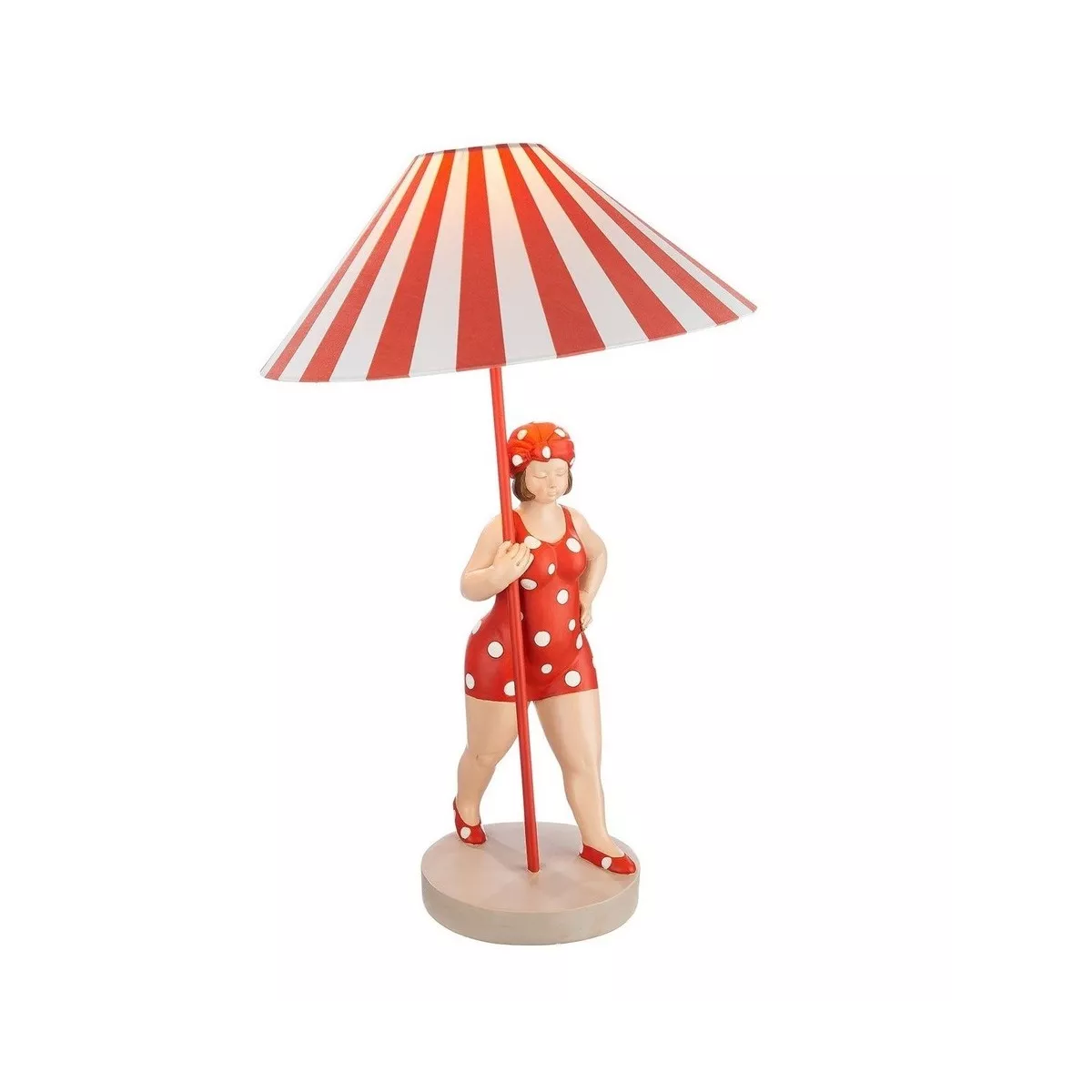 Lampe Becky rouge et blanc H.60cm