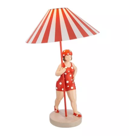 Lampe Becky rouge et blanc H.60cm