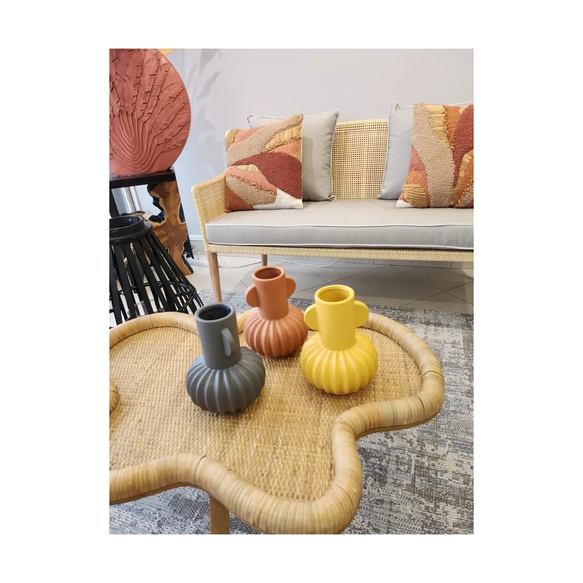 Vase Art Déco Jaune H.20