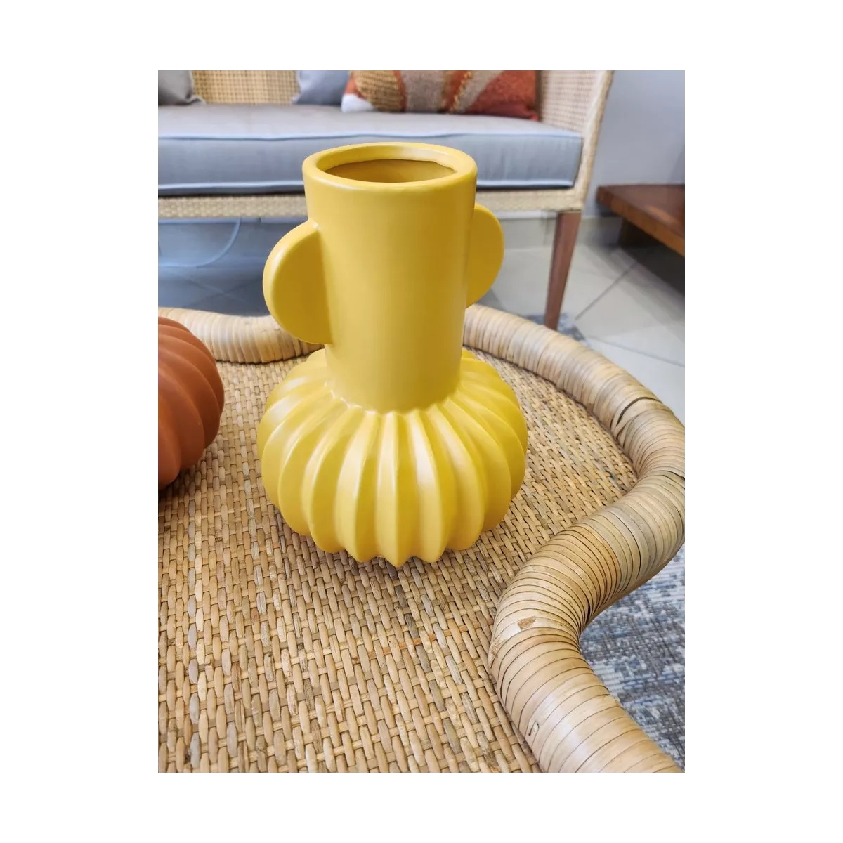Vase Art Déco Jaune H.20