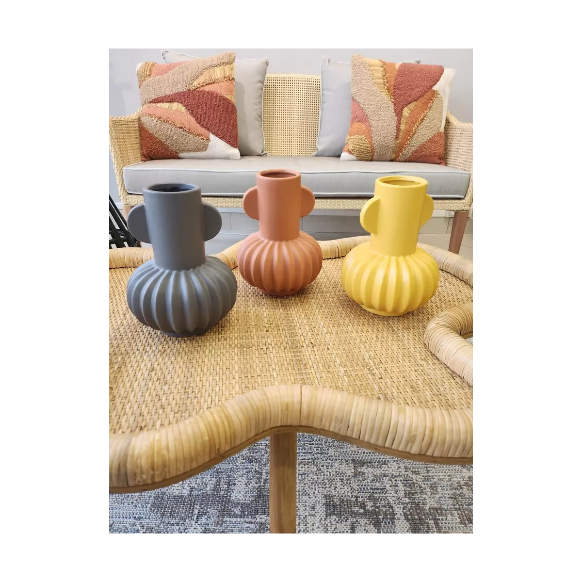 Vase Art Déco Gris H.20