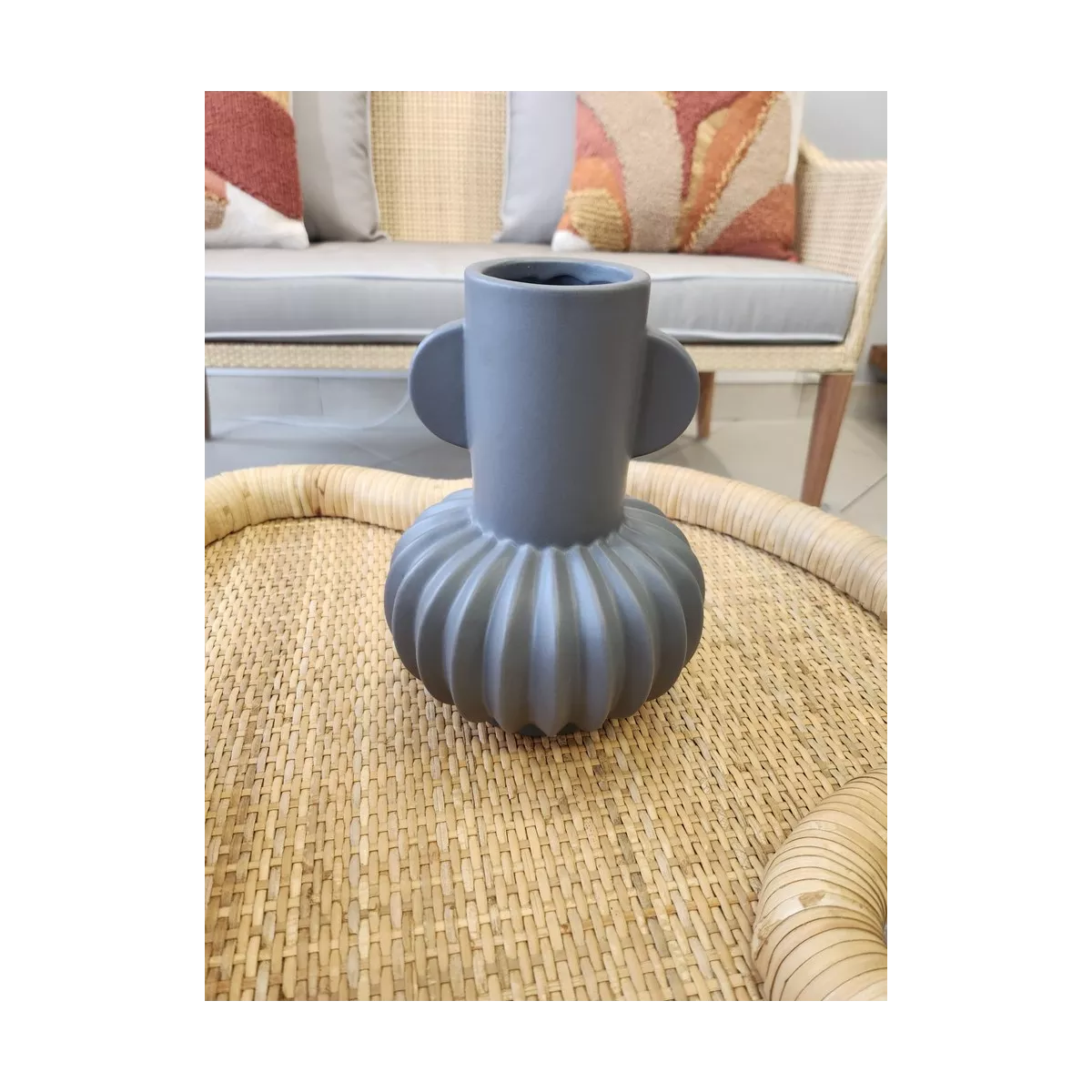 Vase Art Déco Gris H.20