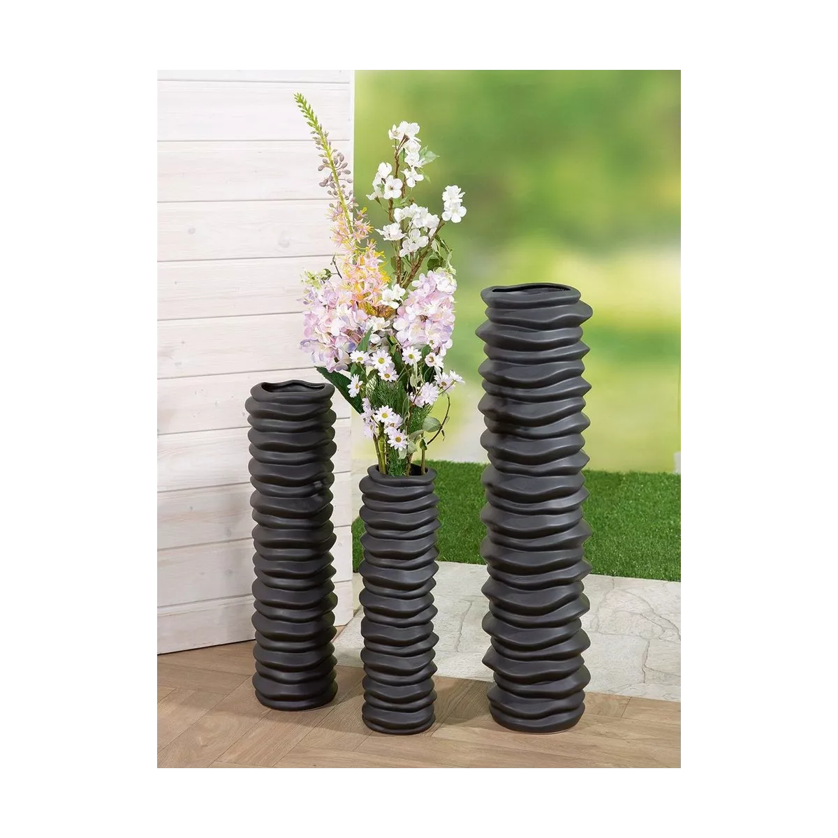 Vase Philou Noir H.58cm