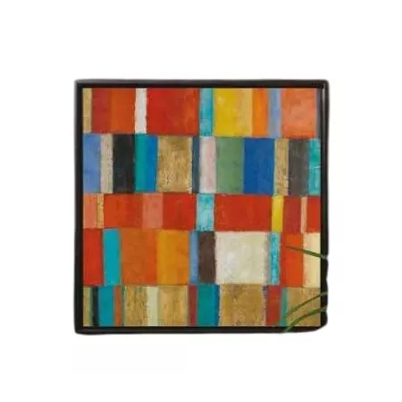 Tableau Abstrait Ocre/Or 90x90