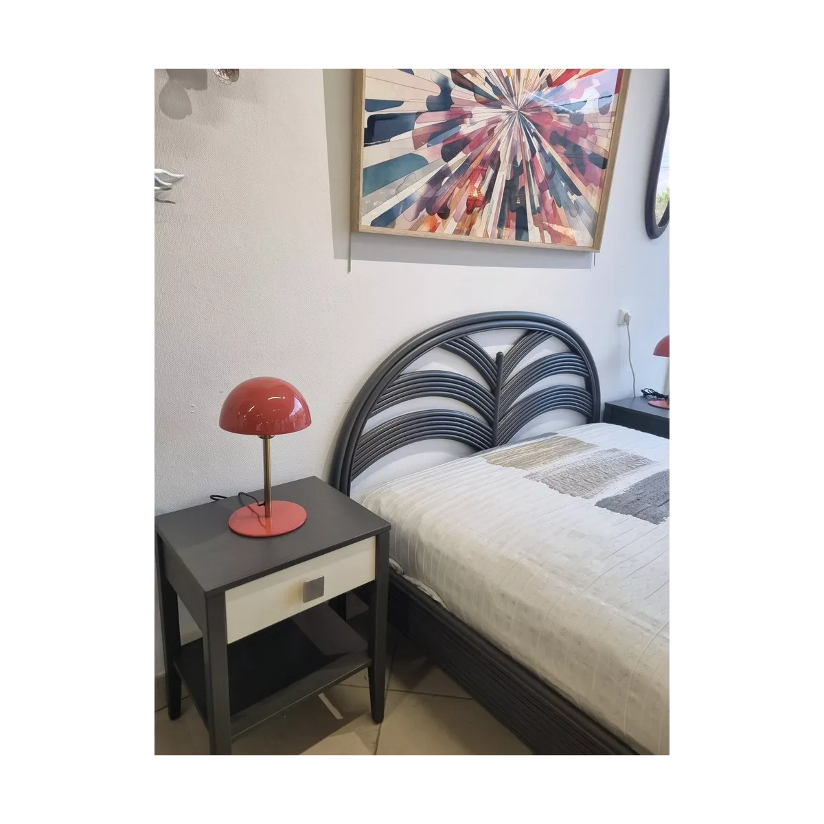 Lampe Champignon Framboise  h36