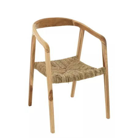 Fauteuil Teck et Paille