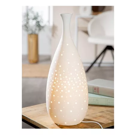 Lampe Porcelaine Bouteille H.42