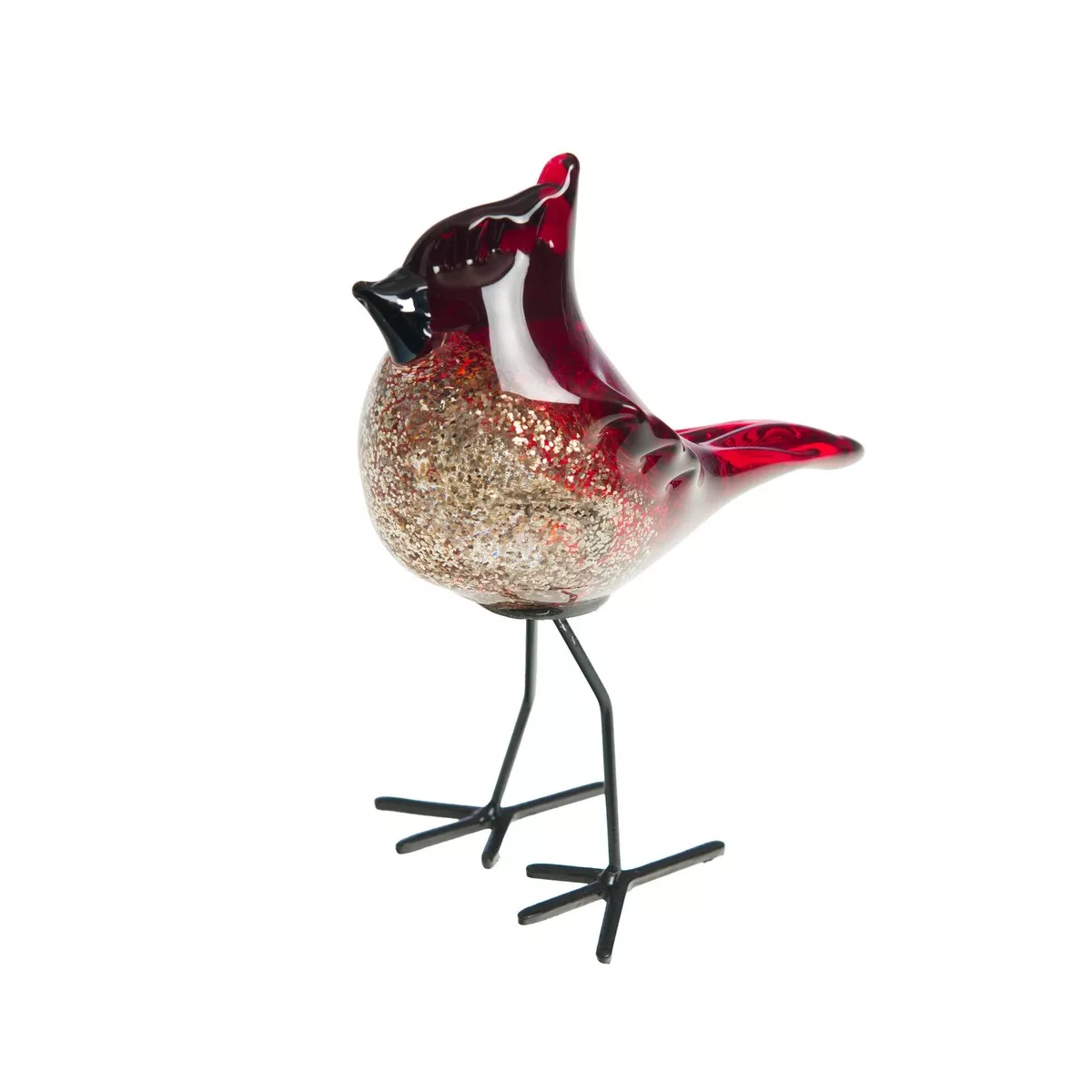 Oiseau sur pied Crete rouge 14x7