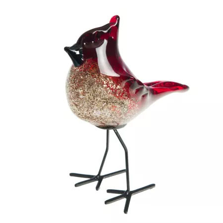 Oiseau sur pied Crete rouge 14x7