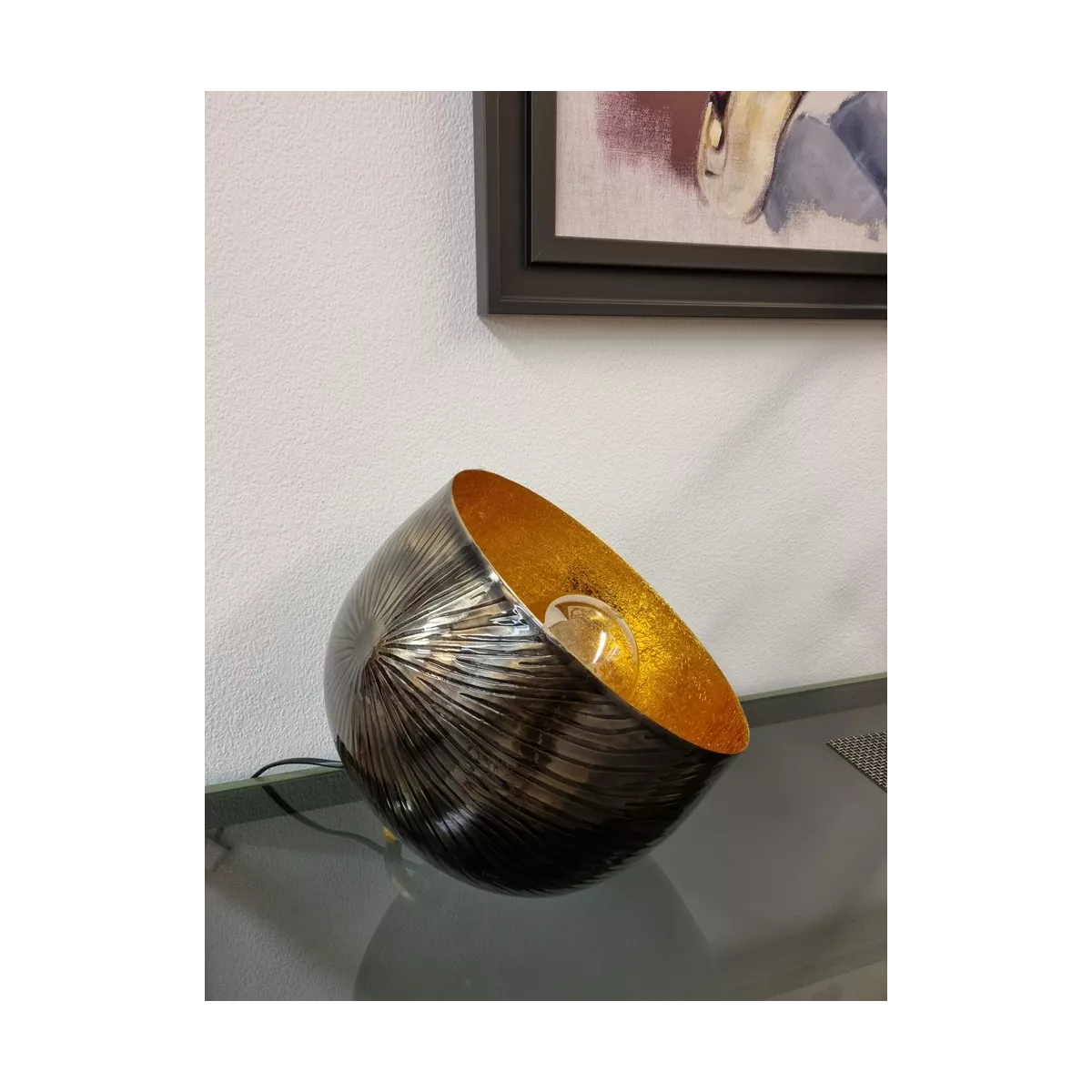 Lampe Samuel Relief Dark 28 cm