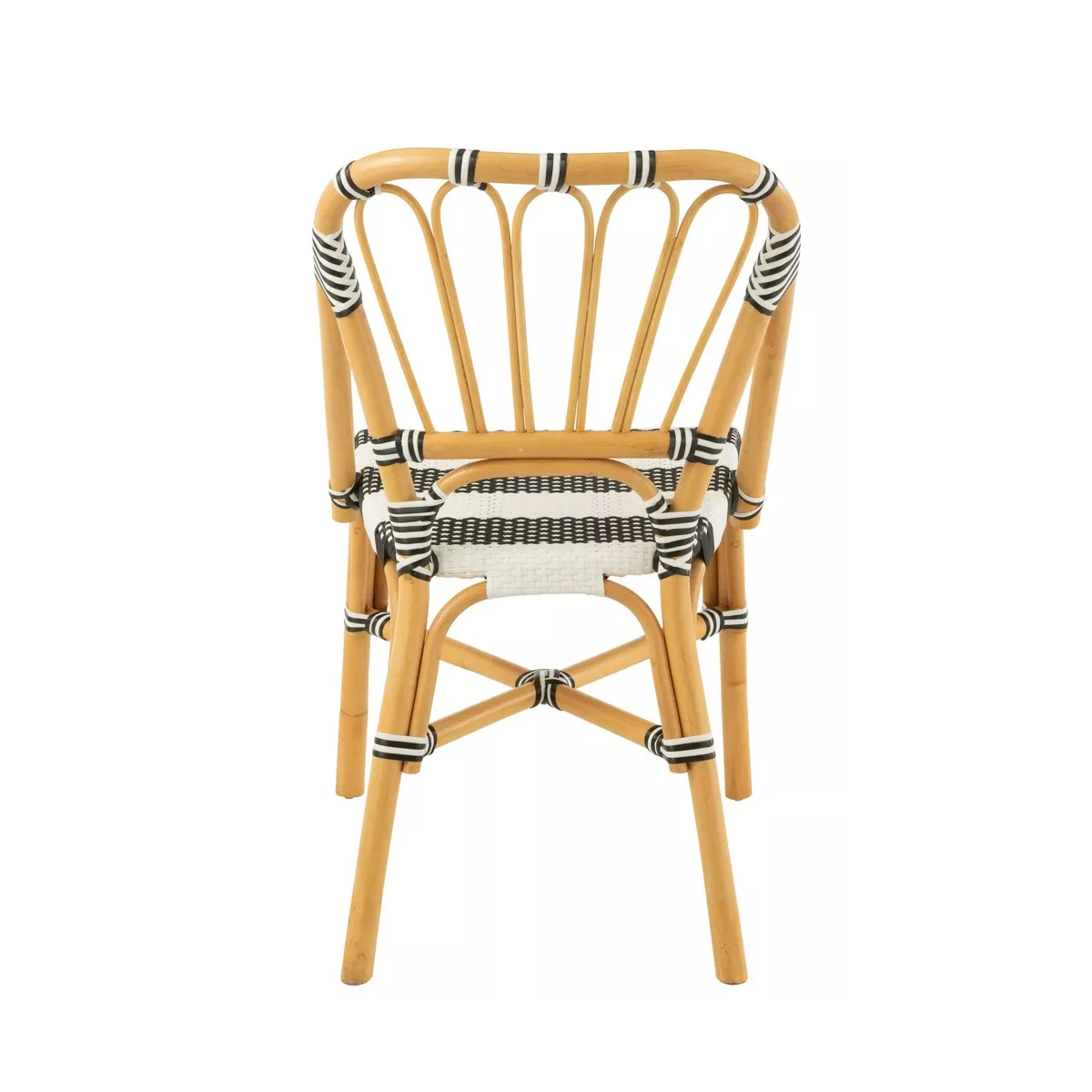 Chaise Bistrot Jili Rotin Noir et Blanc