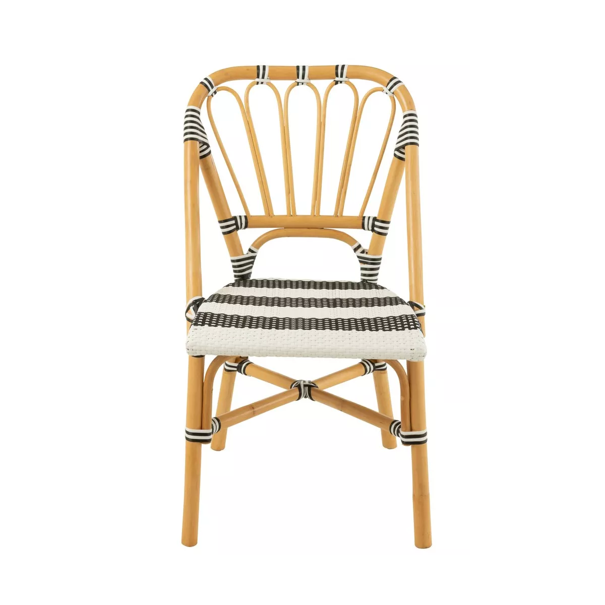 Chaise Bistrot Jili Rotin Noir et Blanc