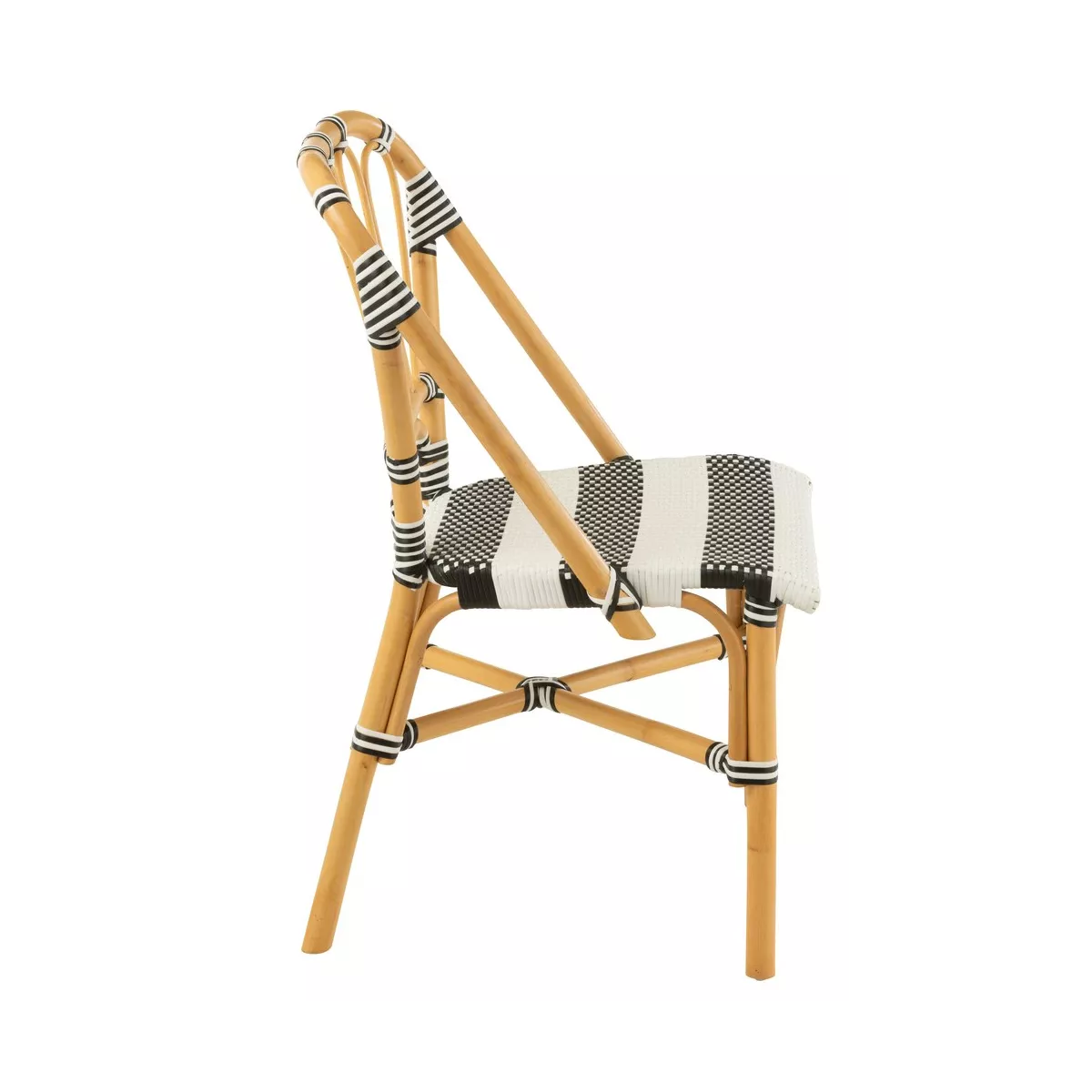 Chaise Bistrot Jili Rotin Noir et Blanc
