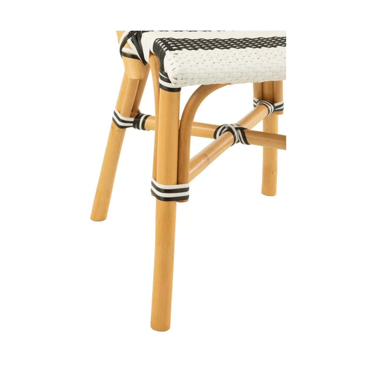 Chaise Bistrot Jili Rotin Noir et Blanc