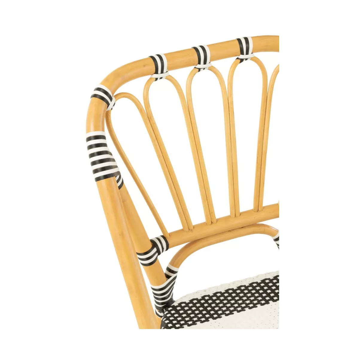Chaise Bistrot Jili Rotin Noir et Blanc