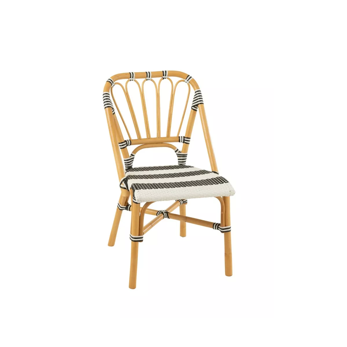 Chaise Bistrot Jili Rotin Noir et Blanc
