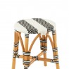 Tabouret Bistrot Rotin Noir et Blanc