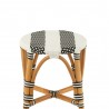 Tabouret Bistrot Rotin Noir et Blanc