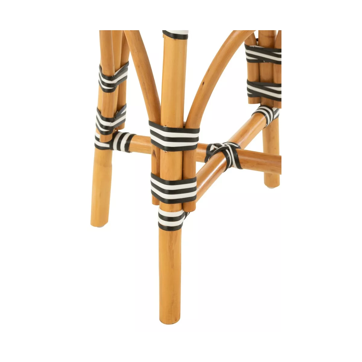 Tabouret Bistrot Jili Rotin Noir et Blanc