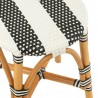 Tabouret Bistrot Rotin Noir et Blanc